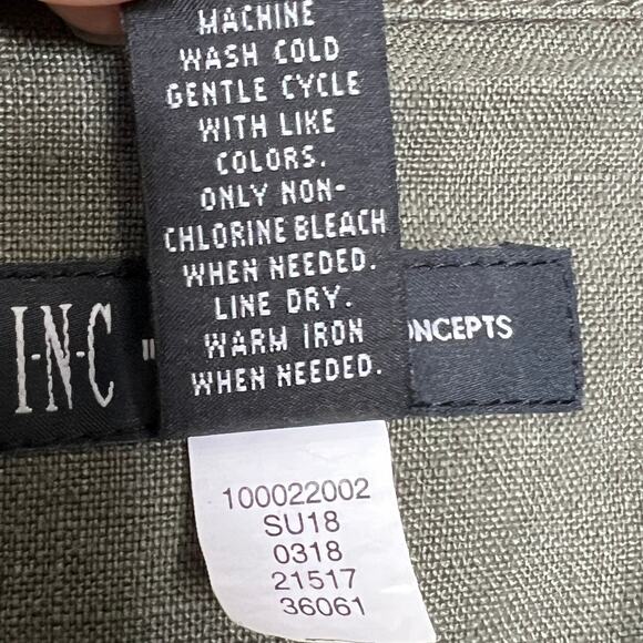 INC International Concepts Embroidered Utility Jacket Linen Green Size XL - Picture 4 of 8